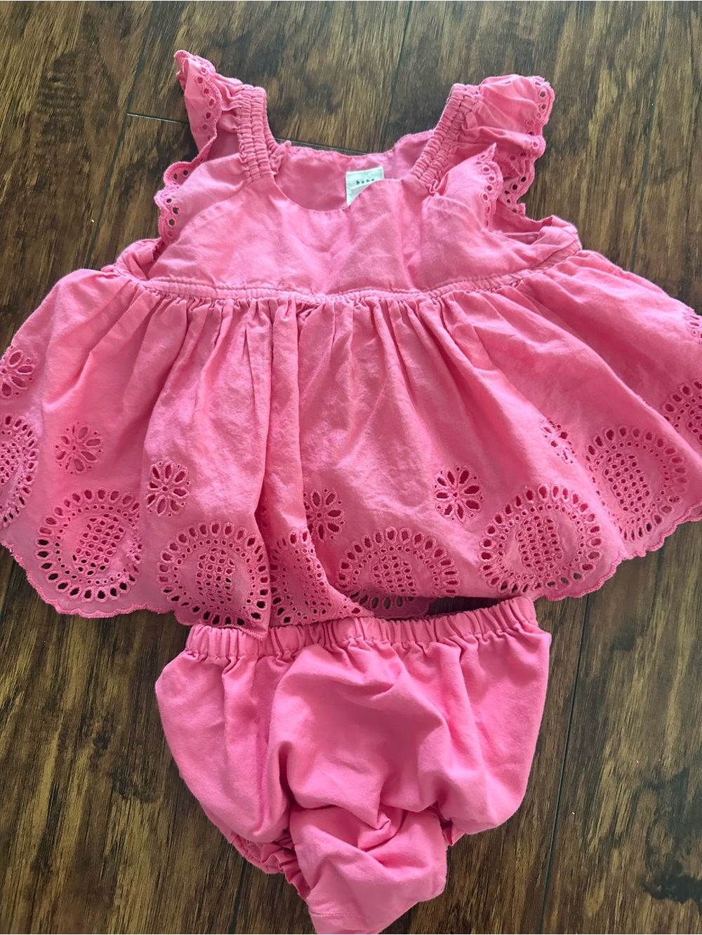 GAP Pink Eyelet Dress with Matching Bloomers